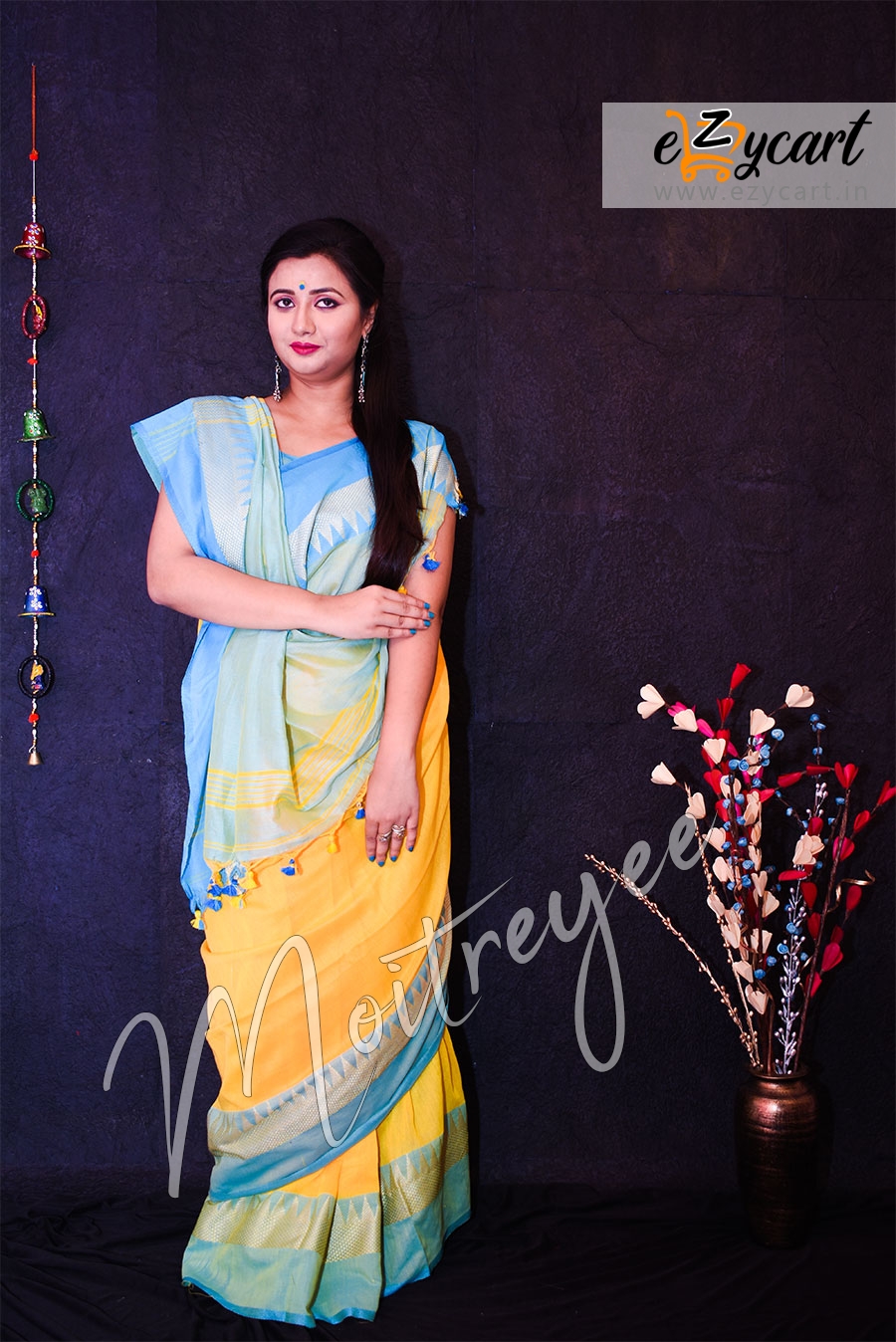 Moitreyee Khadi Temple Design Saree