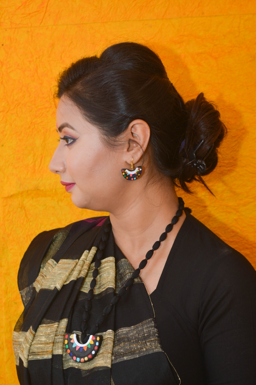 Aabharana Handmade Multicolored Terracotta Necklace Set