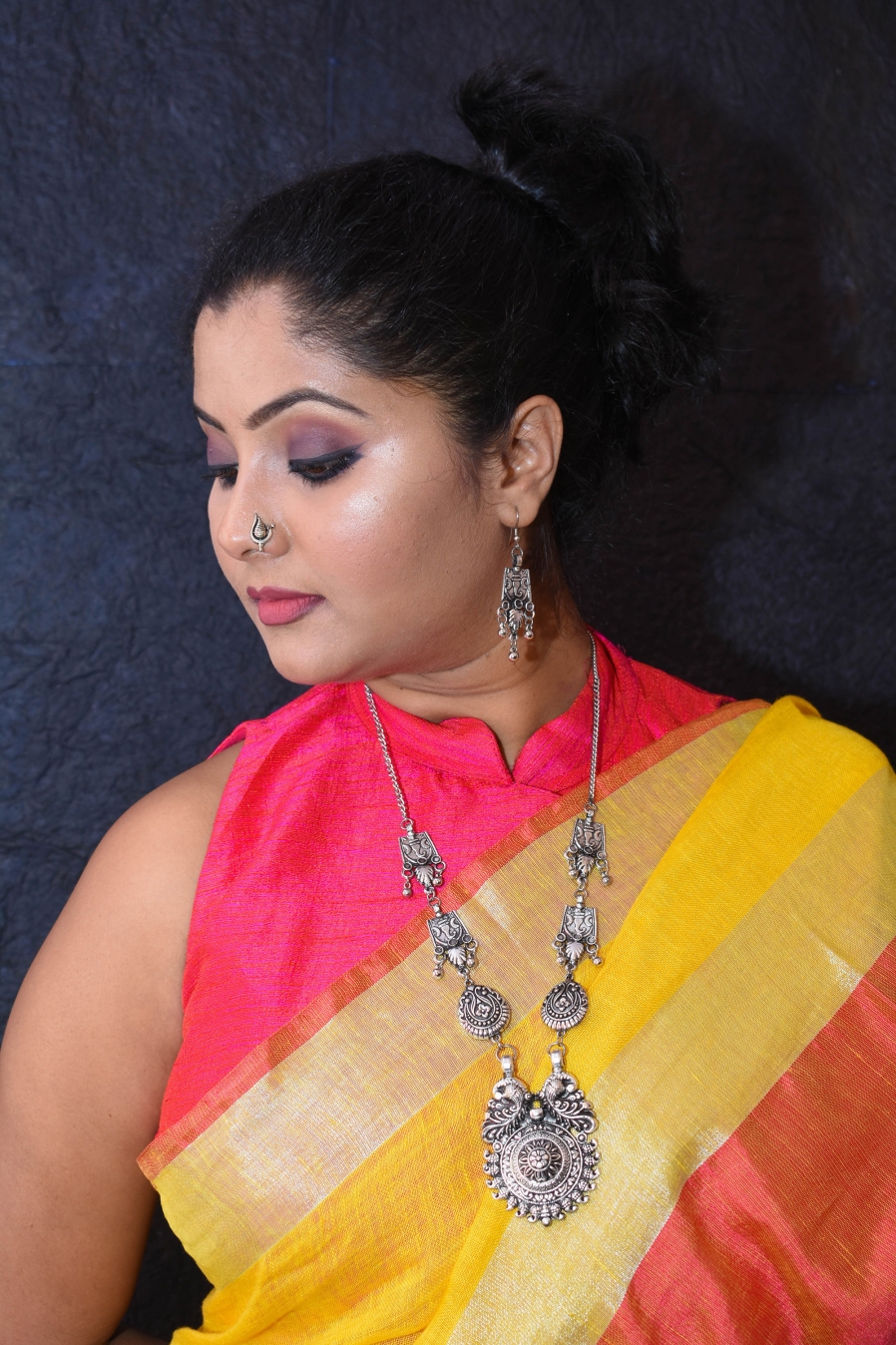 Aabharana Oxidised Long Necklace Set